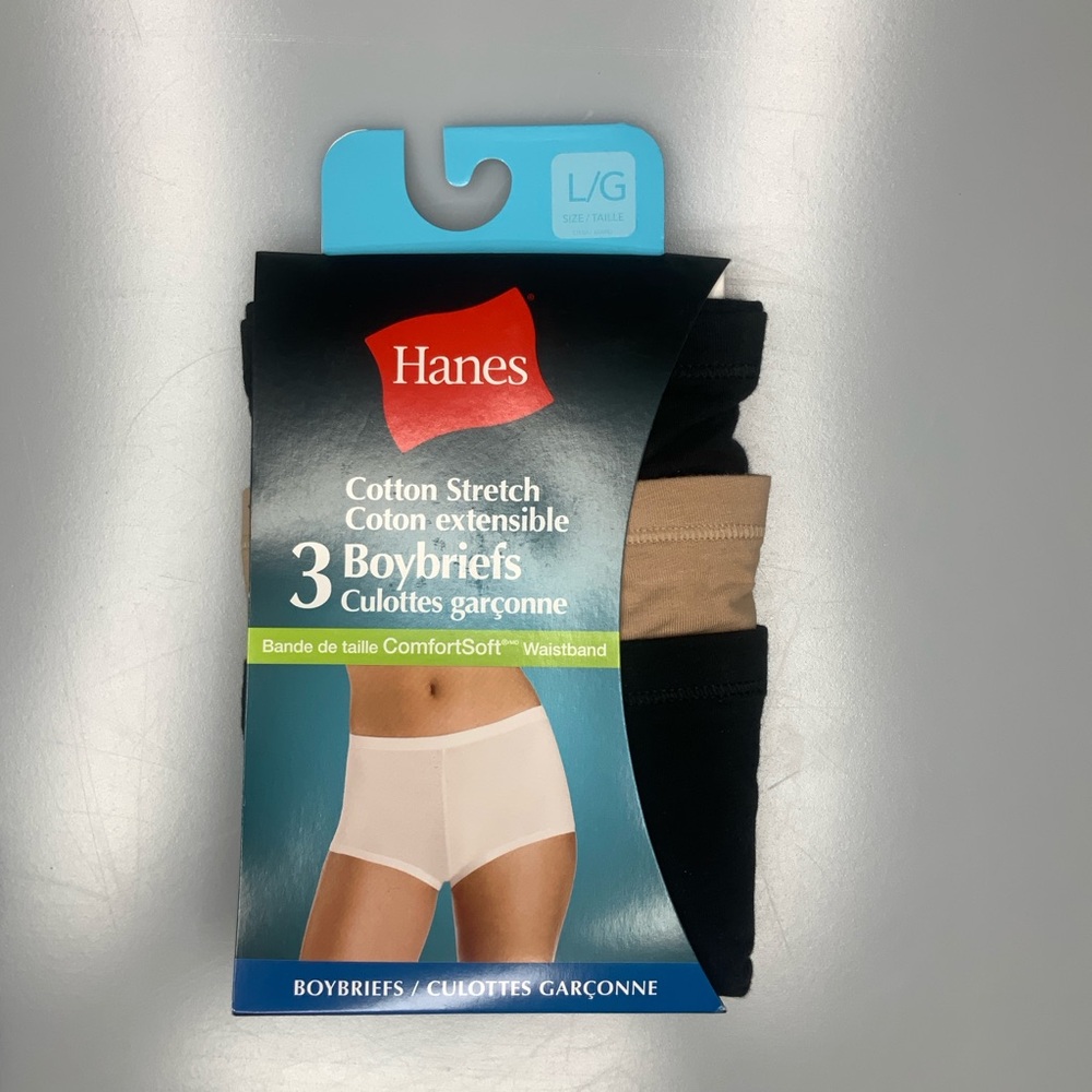 Hanes Cotton Stretch Women Boybriefs - Black and Tan